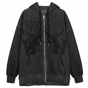 Vintage Angel Print Hoodie
